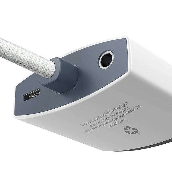 Baseus Lite Series HDMI to VGA adapter with audio (white) navod