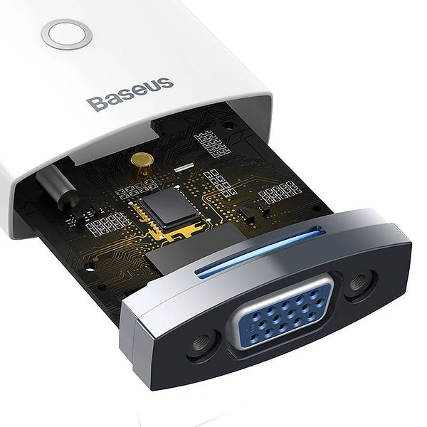 Baseus Lite Series HDMI to VGA adapter with audio (white) sk