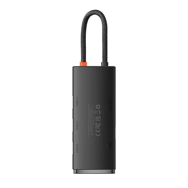 Baseus Lite Series Hub 5w1 USB-C to 3x USB 3.0 + USB-C + HDMI (black) distributor