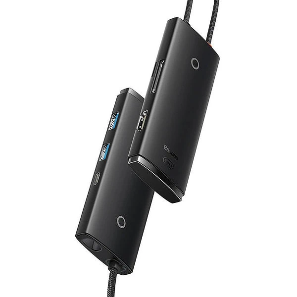 Baseus Lite Series Hub 6w1 USB-C to 2x USB 3.0 + USB-C + HDMI + SD/TF (black) cena