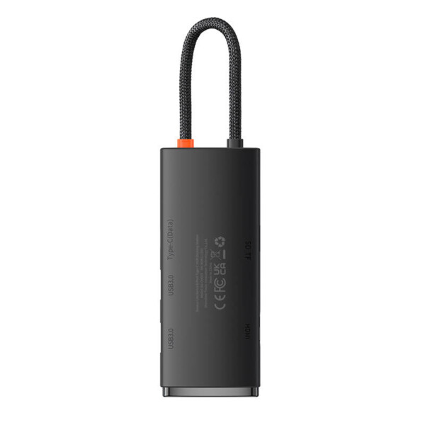Baseus Lite Series Hub 6w1 USB-C to 2x USB 3.0 + USB-C + HDMI + SD/TF (black) navod