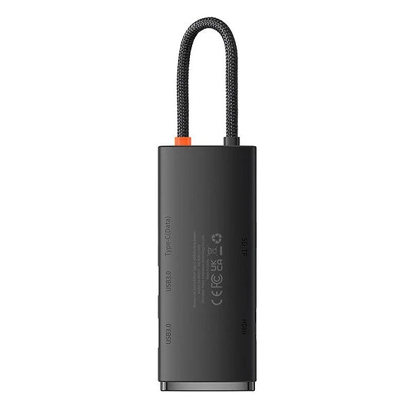 Baseus Lite Series Hub 6w1 USB-C to 2x USB 3.0 + USB-C + HDMI + SD/TF (black) navod