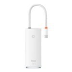 Baseus Lite Series Hub 6w1 USB-C to 2x USB 3.0 + USB-C PD + HDMI + SD/TF (white)