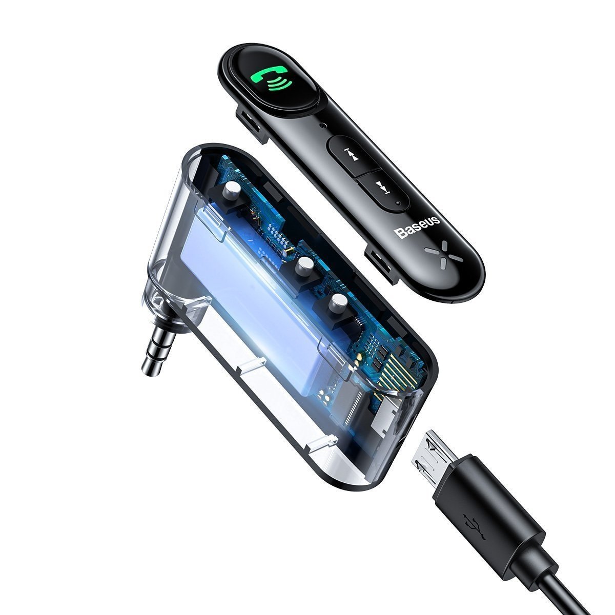 Baseus Qiyin AUX Car Bluetooth Receiver Black sk