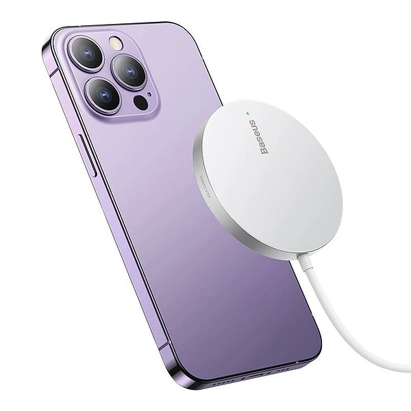Baseus Simple Mini3 Magnetic Wireless Charger 15W (Silver) distributor