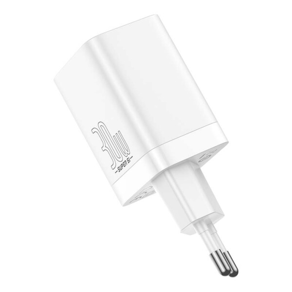 Baseus Super Si Pro Quick Charger USB + USB-C 30W (white) distributor