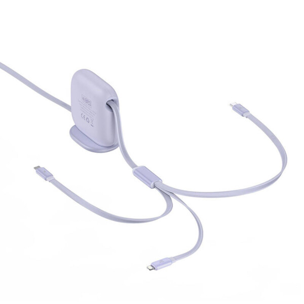 Baseus Traction 3-in-1 USB-C cable USB-C / Lightning / Micro 100W 1.7m (purple) distributor