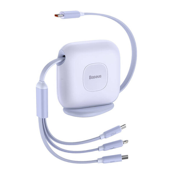 Baseus Traction 3-in-1 USB-C cable USB-C / Lightning / Micro 100W 1.7m (purple)