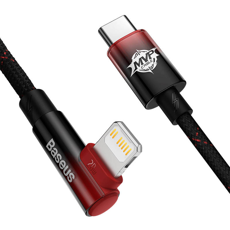 Baseus USB-C to Lightning MVP 20W 1m Cable (Black-red) cena