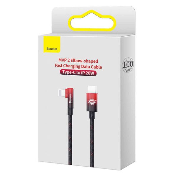 Baseus USB-C to Lightning MVP 20W 1m Cable (Black-red) distributor