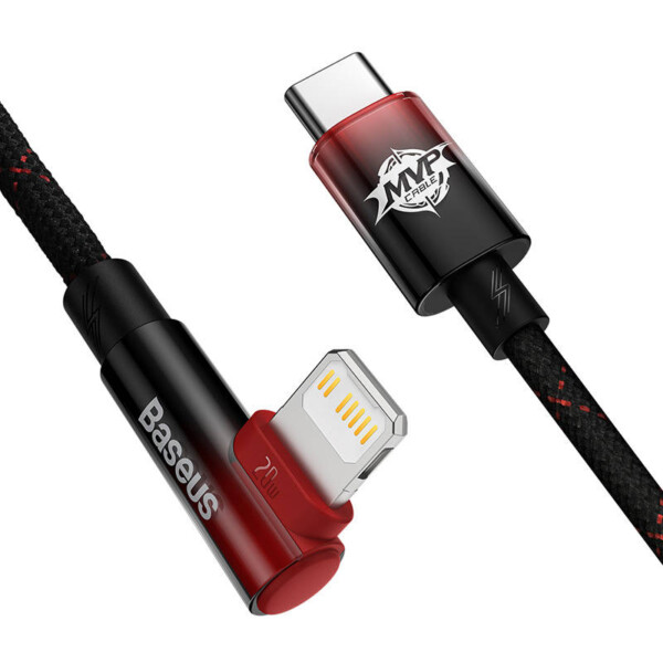Baseus USB-C to Lightning MVP 20W 2m Cable (Black-red) cena