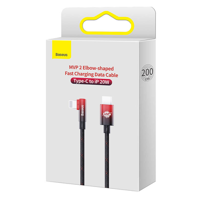 Baseus USB-C to Lightning MVP 20W 2m Cable (Black-red) distributor
