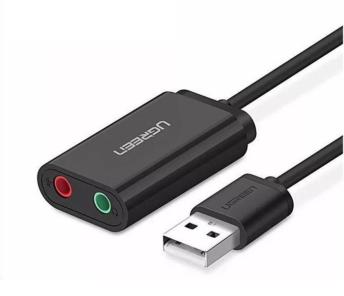 Externí USB audio karta UGREEN 15cm (černá)