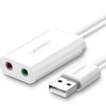 Externí USB audio karta UGREEN 15cm (bílá)