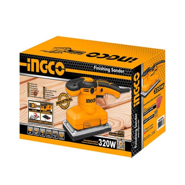 Finishing sander INGCO FS3208 with 5pcs sand papers navod