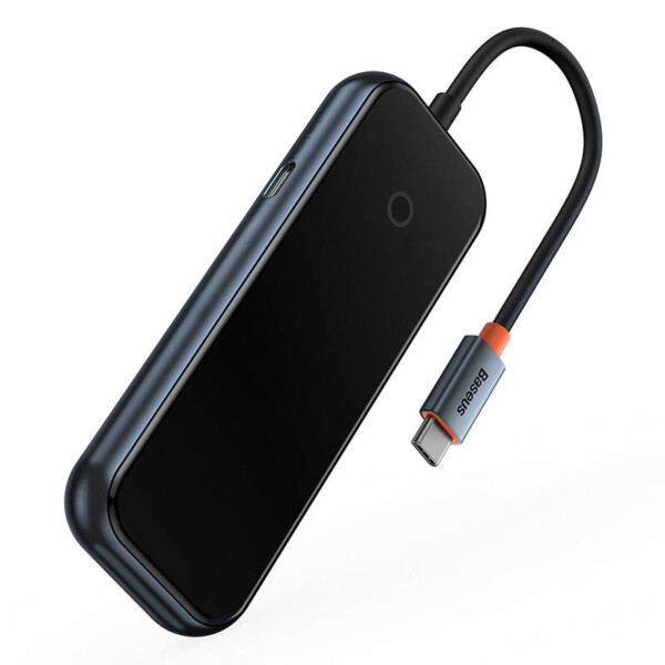 Hub 4in1 Baseus AcmeJoy Series USB-C to 3xUSB 3.0 + USB-C PD (dark grey) cena