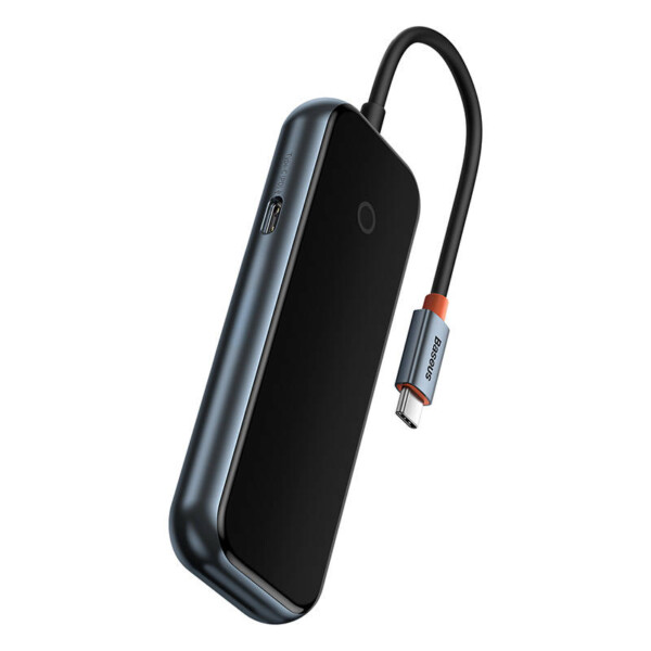 Hub 4in1 Baseus AcmeJoy Series USB-C to 3xUSB 3.0 + USB-C PD (dark grey) distributor