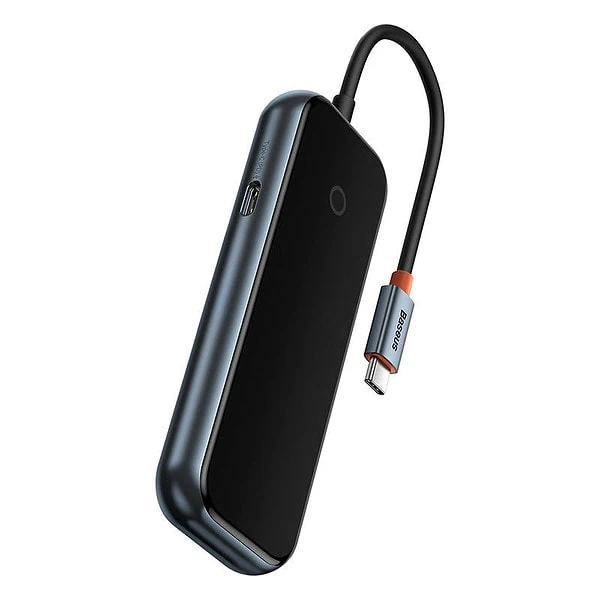 Hub 4in1 Baseus AcmeJoy Series USB-C to 3xUSB 3.0 + USB-C PD (dark grey) distributor