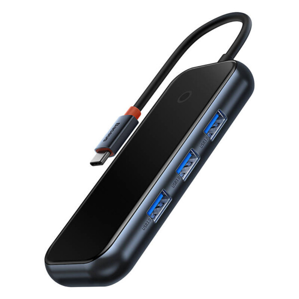 Hub 4in1 Baseus AcmeJoy Series USB-C to 3xUSB 3.0 + USB-C PD (dark grey) sk