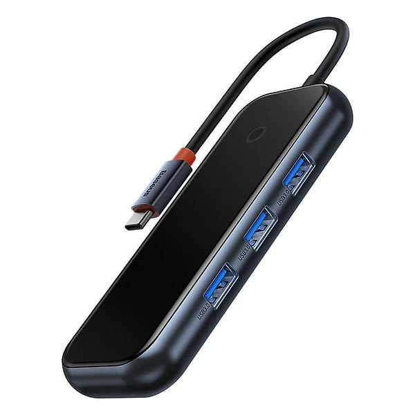 Hub 4in1 Baseus AcmeJoy Series USB-C to 3xUSB 3.0 + USB-C PD (dark grey) sk
