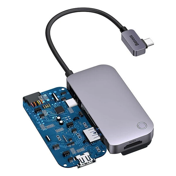 Hub 4in1 Baseus PadJoy Series USB-C to USB 3.0 + HDMI + USB-C PD + jack 3.5mm (Grey) distributor