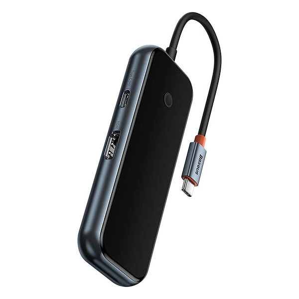 Hub 5in1 Baseus AcmeJoy series USB-C to 2xUSB 3.0 + USB 2.0 + USB-C PD + HDMI (dark grey) sk