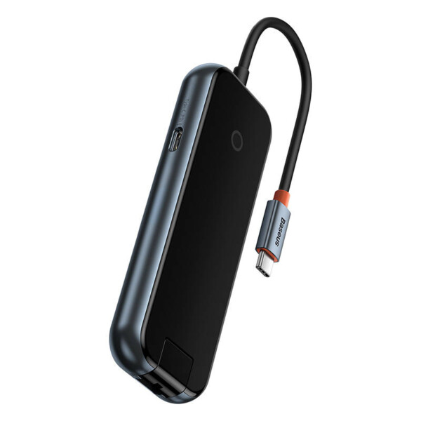 Hub 5in1 Baseus AcmeJoy series USB-C to 2xUSB 3.0 + USB 2.0 + USB-C PD + RJ45 (dark grey) distributor