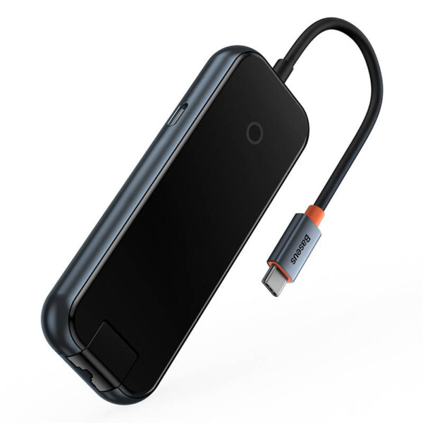 Hub 5in1 Baseus AcmeJoy series USB-C to 2xUSB 3.0 + USB 2.0 + USB-C PD + RJ45 (dark grey) sk