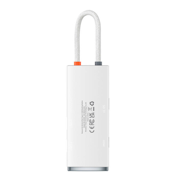 USB-C to 2x USB 3.0 + HDMI + USB-C + TF/SD (white)