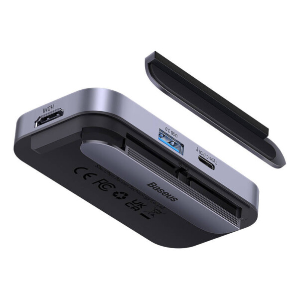 Hub 6in1 Baseus PadJoy Series USB-C to USB 3.0 + HDMI + USB-C PD + jack 3.5mm + SD/TF (Grey) distributor
