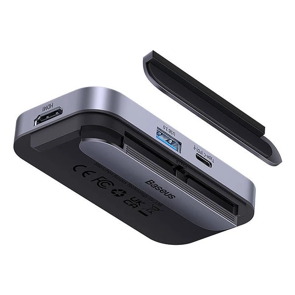 Hub 6in1 Baseus PadJoy Series USB-C to USB 3.0 + HDMI + USB-C PD + jack 3.5mm + SD/TF (Grey) distributor