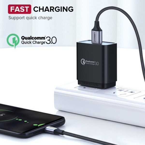 Micro USB cable UGREEN QC 3.0 2.4A 1m (black) distributor