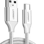 Nickel-plated USB-C cable QC3.0 UGREEN 1.5m (white)