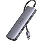 UGREEN 10in1 Adapter USB-C to HDMI 4K, 3x USB 3.0, Type-C, RJ45, SD, Micro SD, AUX (grey)