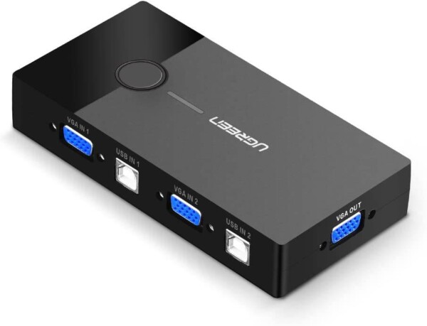 UGREEN 30357 KVM Switch Box 2-port VGA Video Adapter 2 in 1 (black) cena