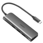 UGREEN 5in1 USB-C to HDMI 4K Adapter, 3x USB 3.0, Type-C (gray)