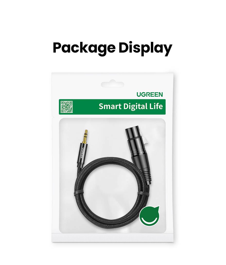 UGREEN AV131 Female XLR cable for jack 3.5 men - 2m (black) cena