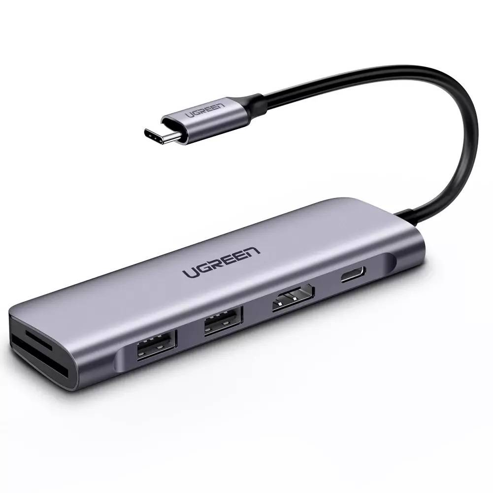 UGREEN CM195 Hub adapter 6 in 1 USB-C to 2x USB 3.0