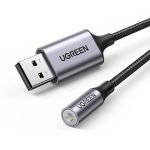 UGREEN CM477 Audio Adapter, USB to Mini Jack 3.5mm AUX (grey)