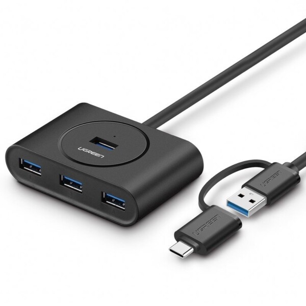 HUB UGREEN USB 3.0 USB-C 3.1 4-port OTG (černý)