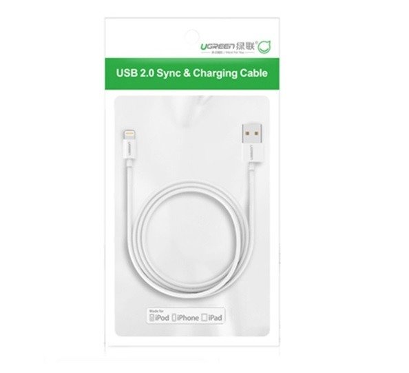 Niklovaný Lightning kabel UGREEN MFi 1m (bílý) navod