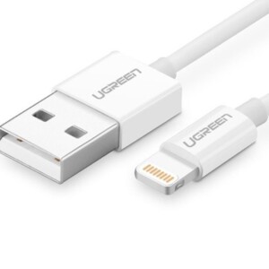 Niklovaný Lightning kabel UGREEN MFi 1m (bílý)