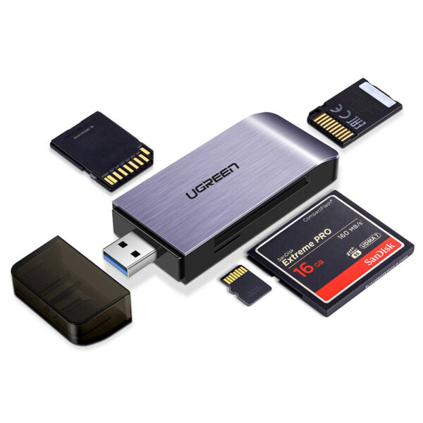 UGREEN USB Adapter 4 in1 card reader SD + microSD (silver) distributor