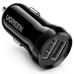 UGREEN car charger ED018, 2x USB, 24W (black)