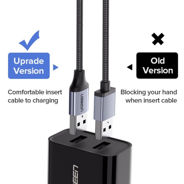 Micro USB kabel UGREEN QC 3.0 2.4A 1m (černý) sk