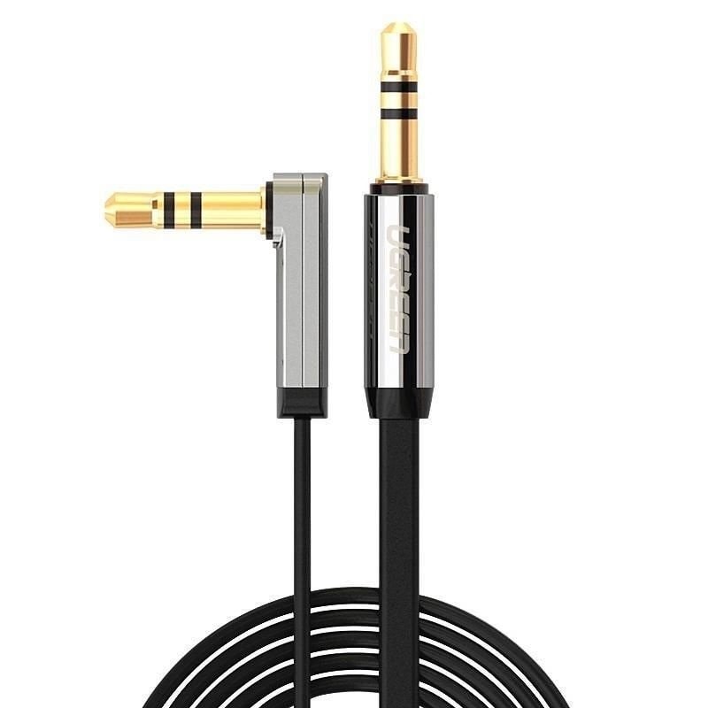 5mm AUX flat elbow cable 2m (black)