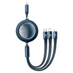 USB-C cable 3in1 Baseus Bright Mirror to micro USB / USB-C / Lightning, 100W, 1.2m (blue)