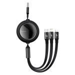 USB cable 3in1 Baseus Bright Mirror, USB to micro USB / USB-C / Lightning, 66W, 1.2m (black)