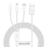 USB cable 3in1 Baseus Superior Series, USB to micro USB / USB-C / Lightning, 3.5A, 1.2m (white)