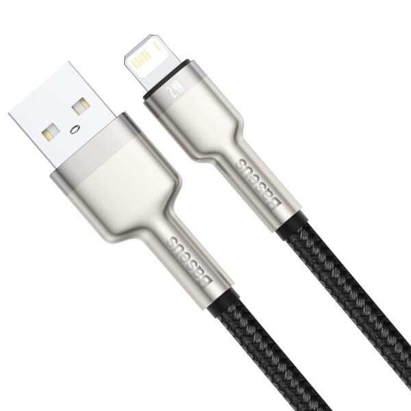 USB kábel pre Lightning Baseus Cafule, 2,4A, 0,25 m (čierny) – Obrázok 3